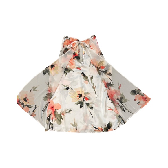 White House Black Market Floral Chiffon Top Size XS - Picture 6 of 6